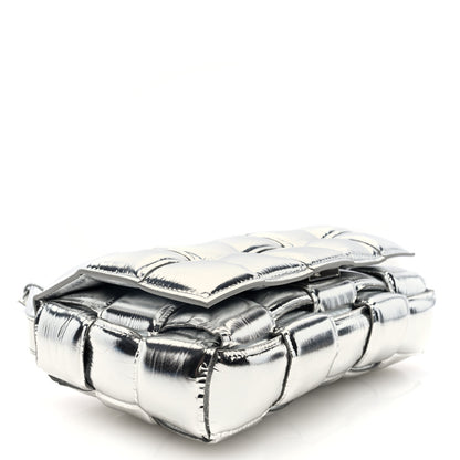 Bottega Veneta Metallic Lambskin Padded Cassette Crossbody Bag Silver 4 of 9