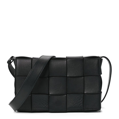 Bottega Veneta Lambskin Maxi Intrecciato Cassette Crossbody Bag Black 1 of 12
