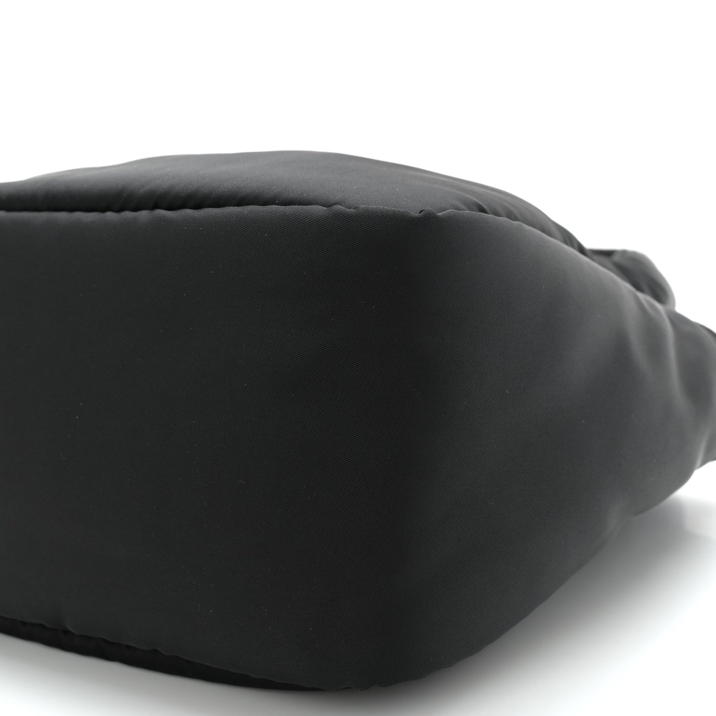 Re-Nylon Soft Padded Small Double Handled Shoulder Bag Black