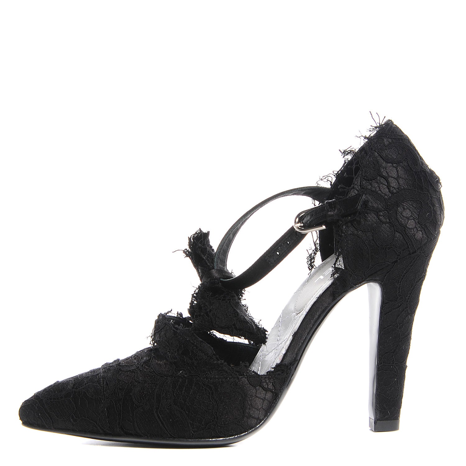 Chanel Lace Ankle Strap Pumps Black 37 1 of 6