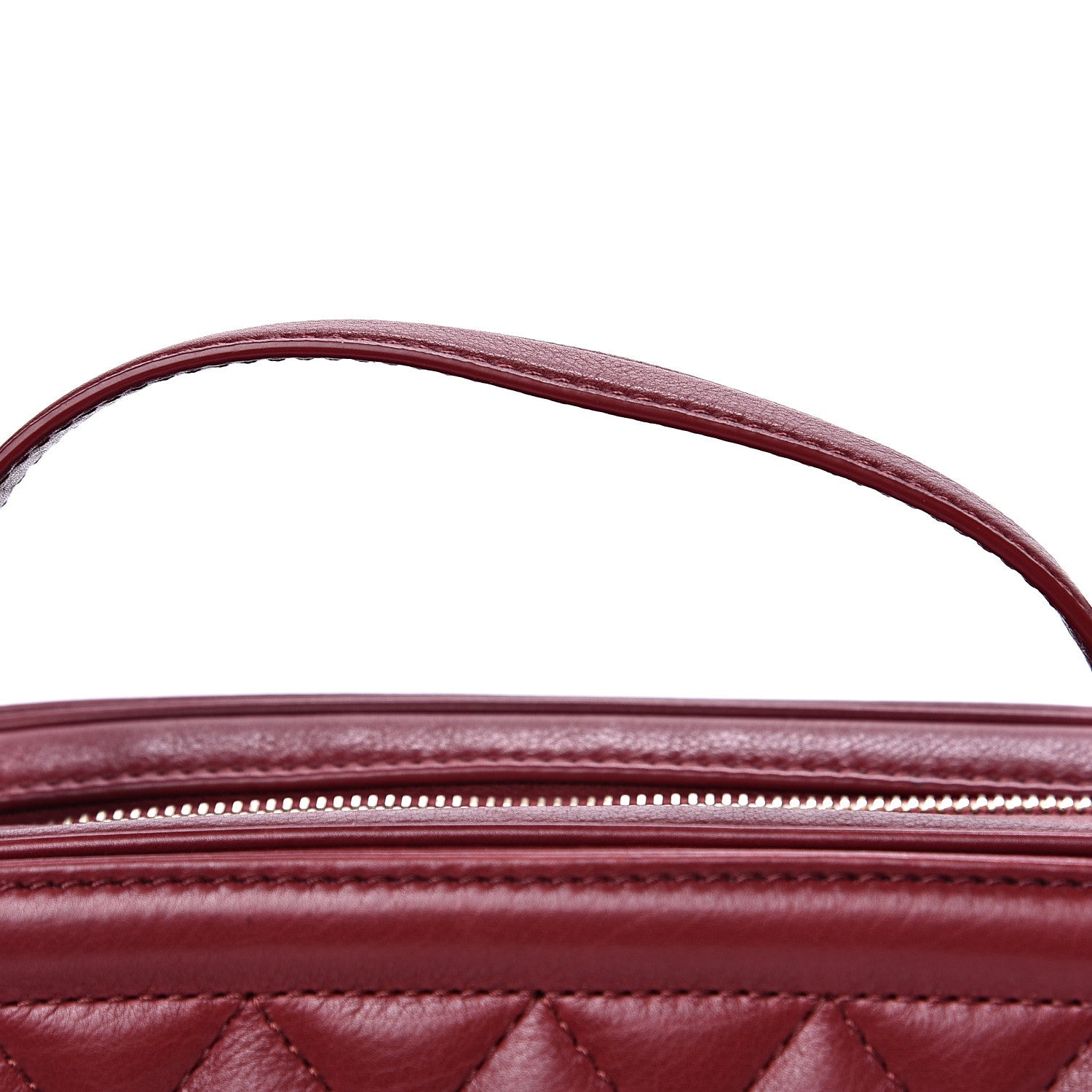 Chanel Calfskin Quilted CC Medium Vanity Case Dark Red 12 of 12