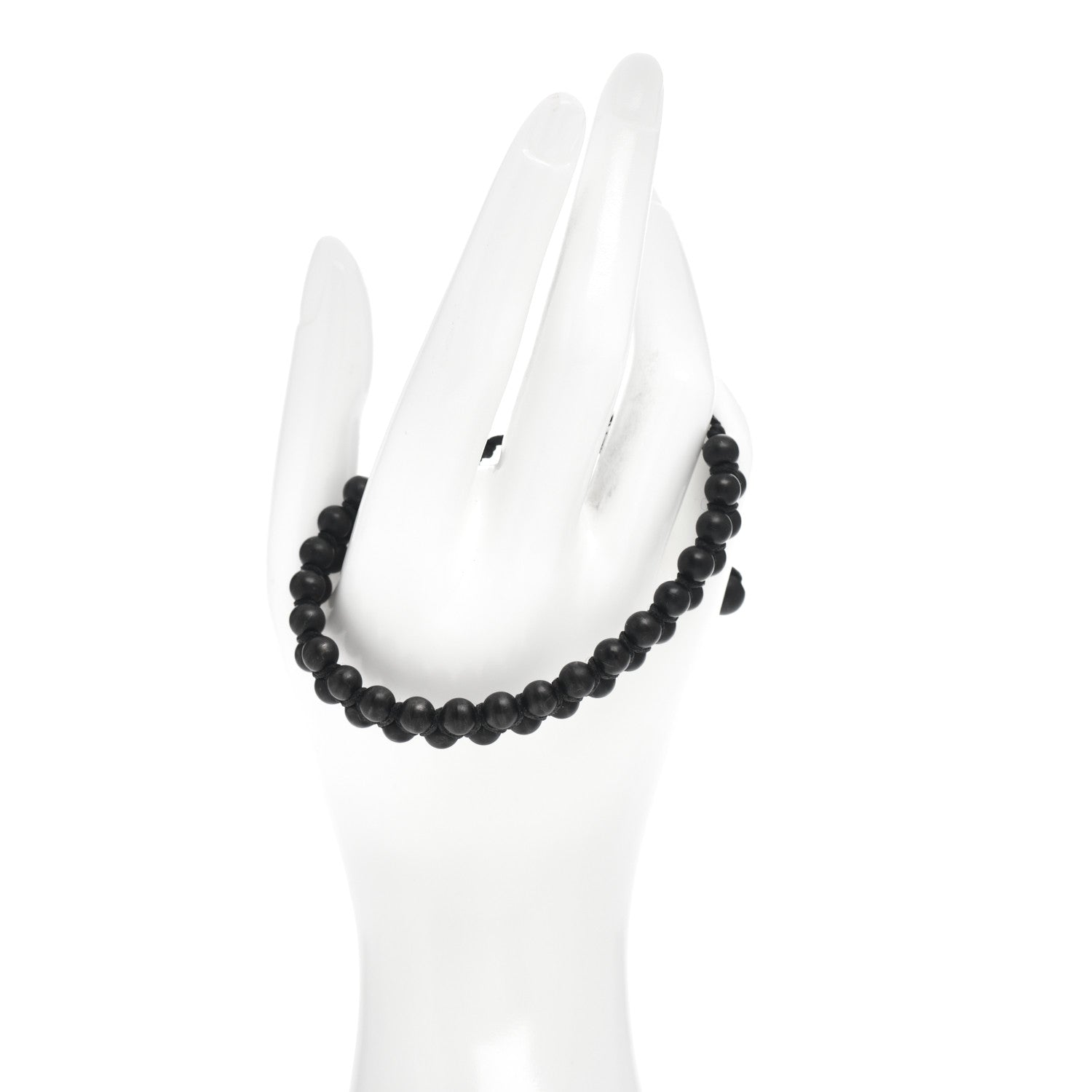 David Yurman Sterling Silver Black Onyx 6mm Spiritual Beads Two Row Bracelet 2 of 4
