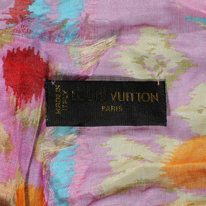 Louis Vuitton Cotton Monogram Ikat Pareo Scarf Rose 5 of 5