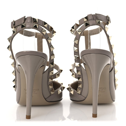 Valentino Garavani Patent Nappa Rockstud Ankle Strap 100mm Pumps 37 Poudre 6 of 13