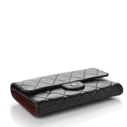 Chanel Lambskin Quilted Large Flap Wallet Black 4 of 10