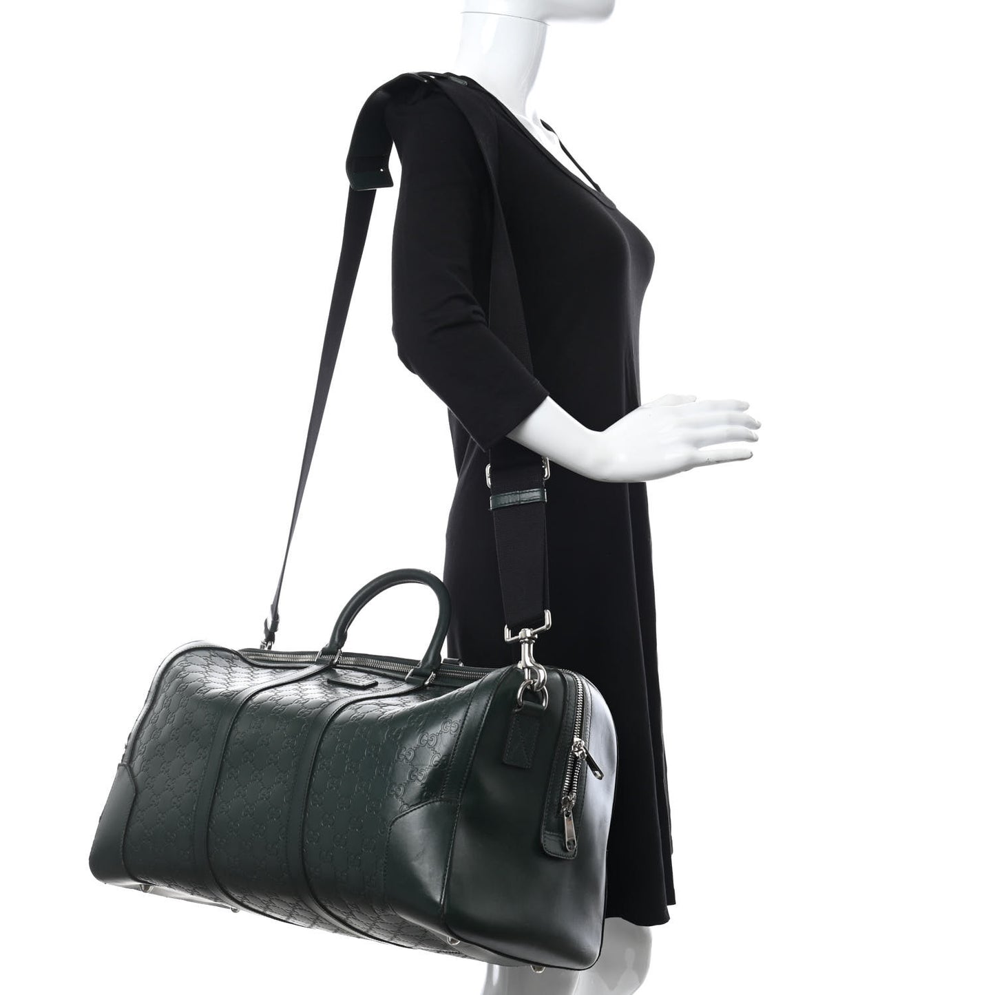 Guccissima Signature Medium Duffle Green