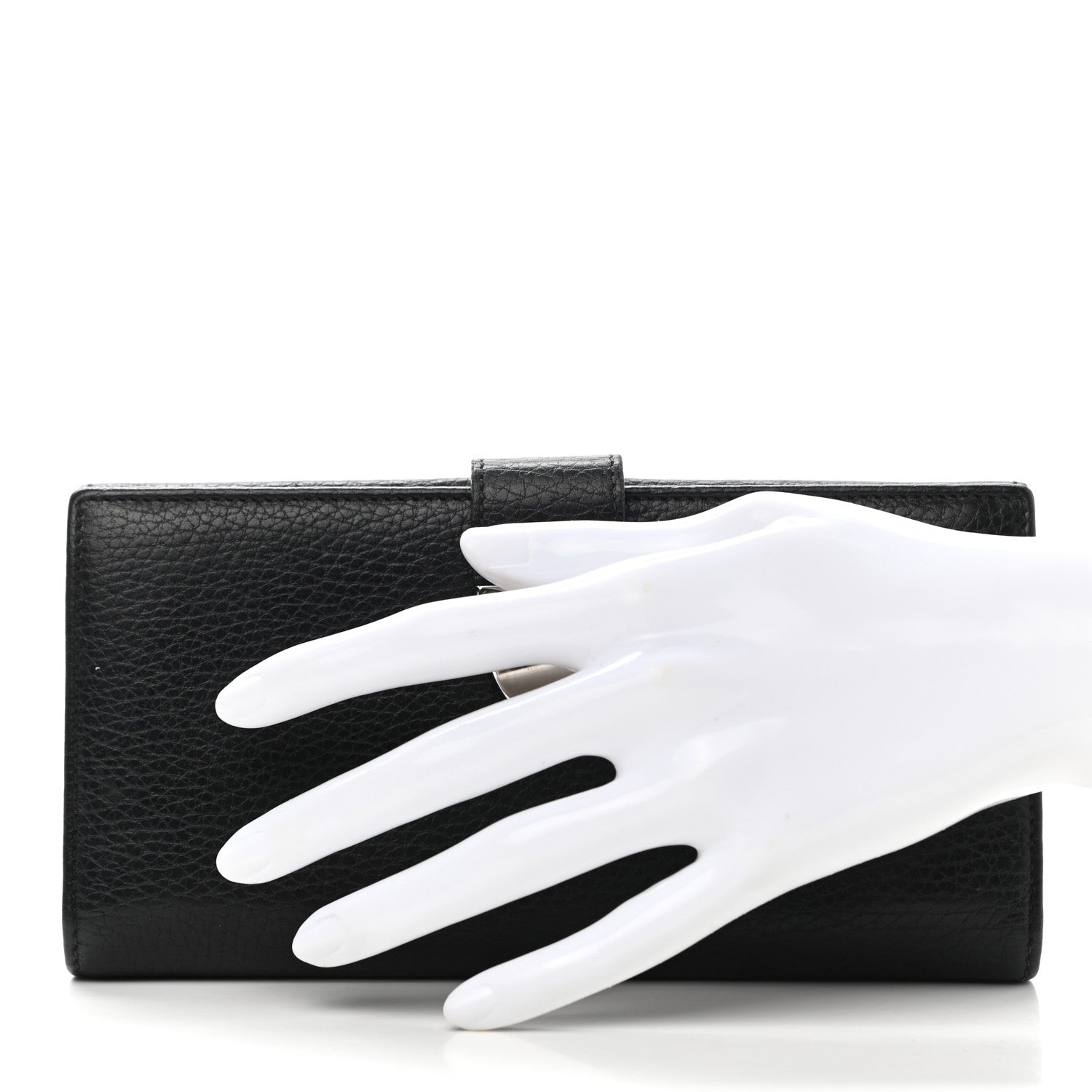 Gucci Pebbled Calfskin Continental Wallet Black 2 of 8