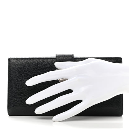 Gucci Pebbled Calfskin Continental Wallet Black 2 of 8