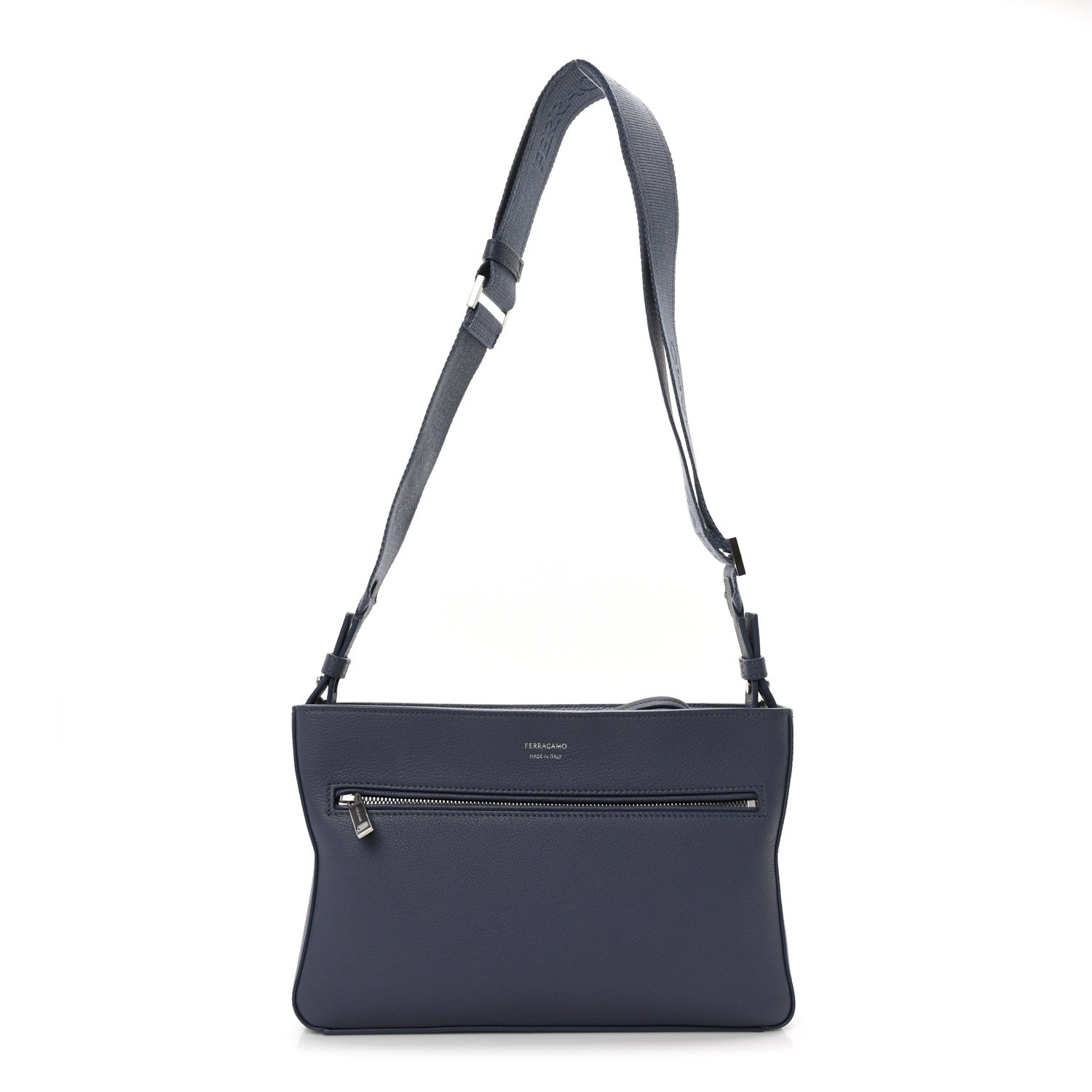 Salvatore Ferragamo Hammered Calfskin Star Pouch Crossbody Bag Graphite 1 of 9