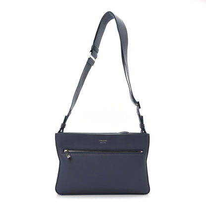 Salvatore Ferragamo Hammered Calfskin Star Pouch Crossbody Bag Graphite 1 of 9