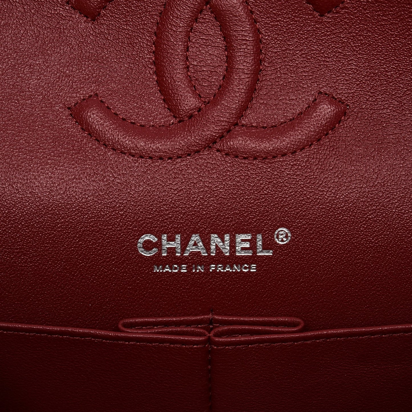Caviar Quilted Medium Double Flap Red