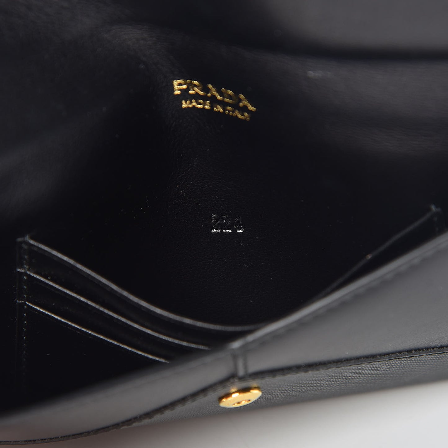 Saffiano Letter Wristlet Wallet Black