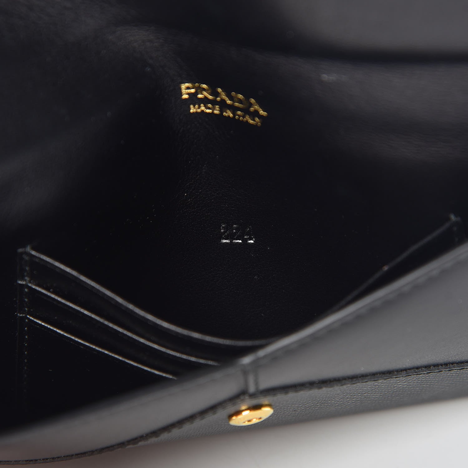Prada Saffiano Letter Wristlet Wallet Black 7 of 9