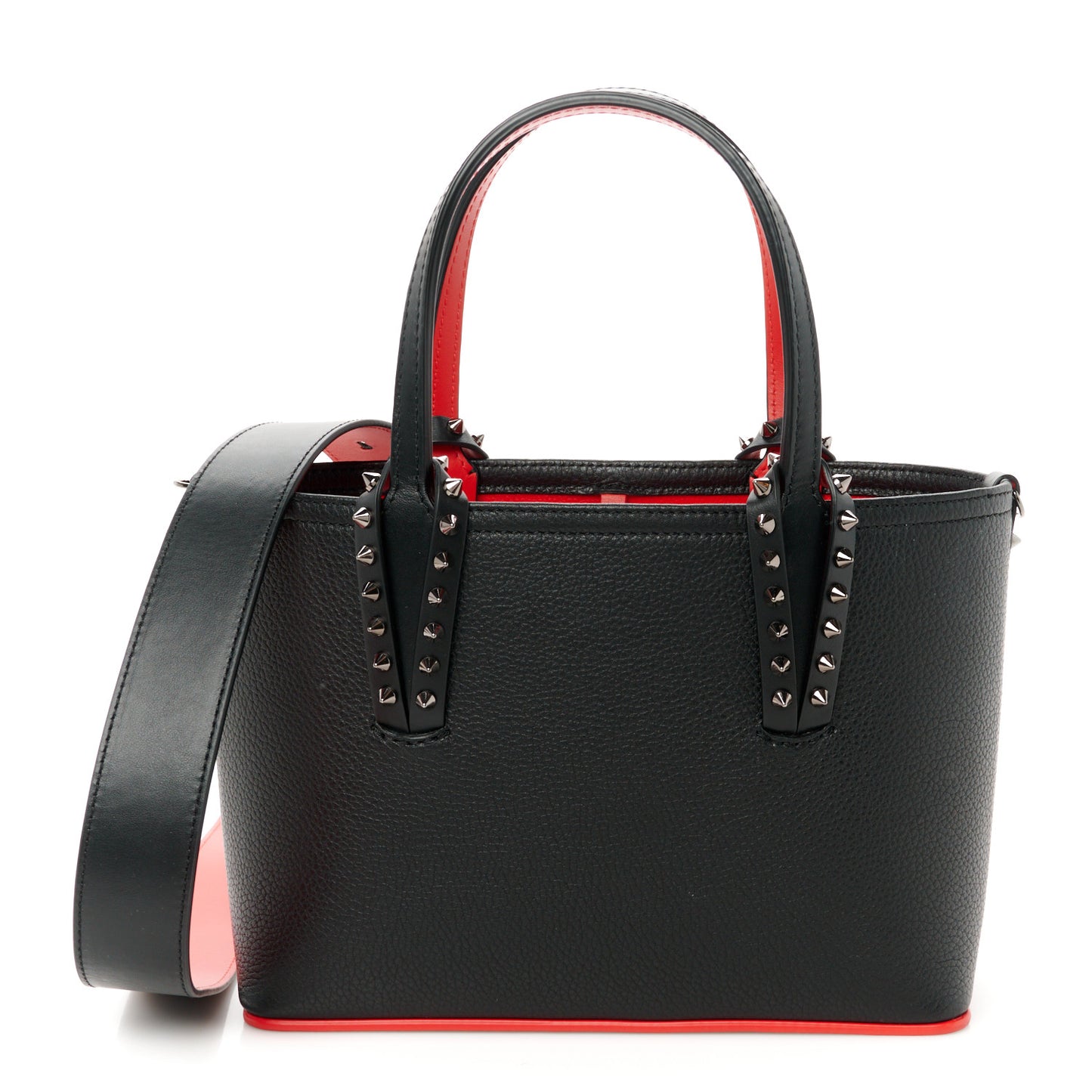 Calfskin Spikes Mini East West Cabata Tote Black