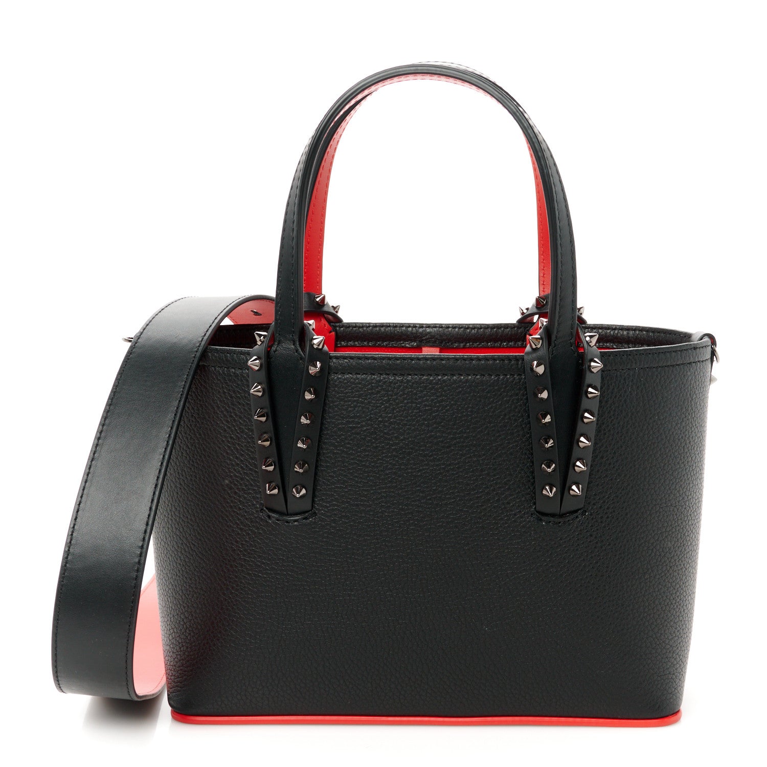 Christian Louboutin Calfskin Spikes Mini East West Cabata Tote Black 1 of 12
