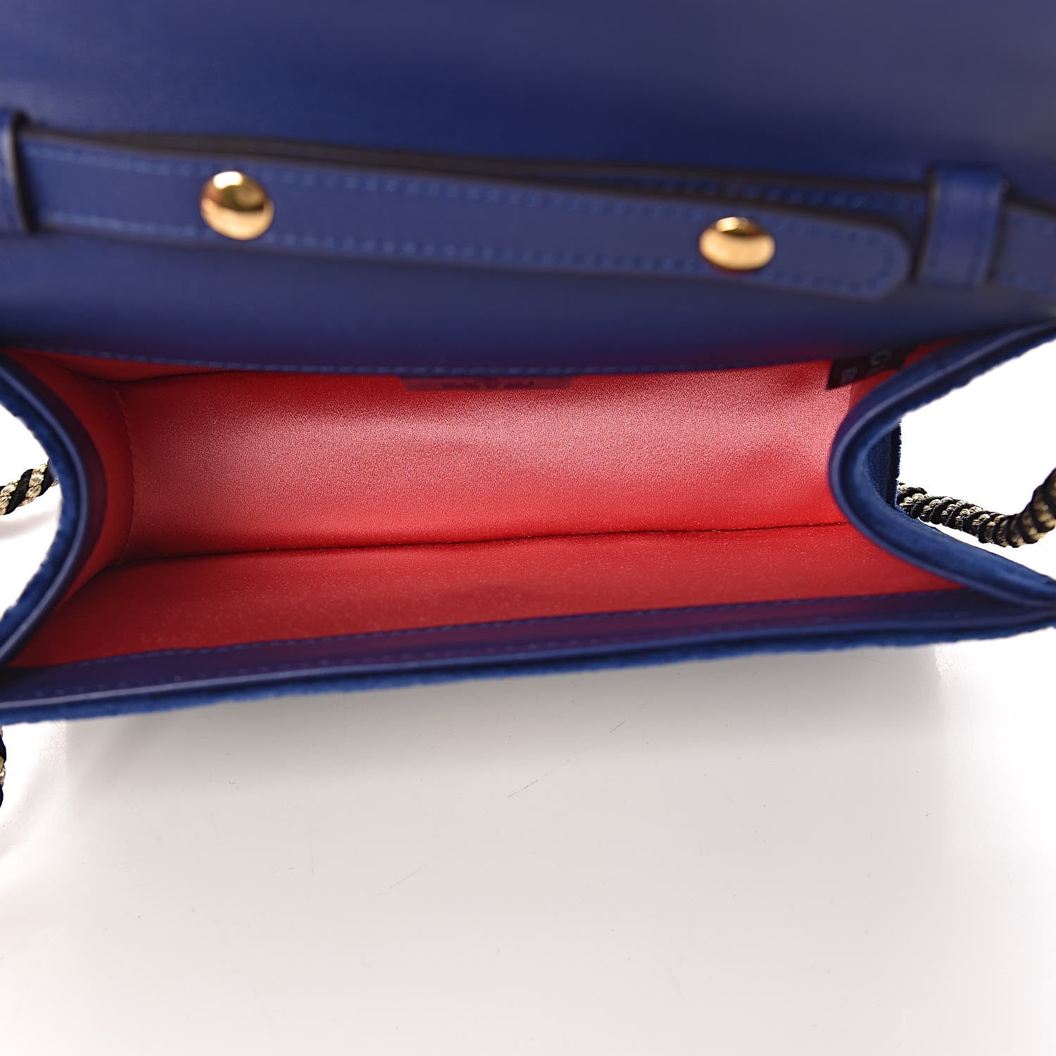 Gucci Velvet Crystal Square G Shoulder Bag Cobalt Blue 7 of 10