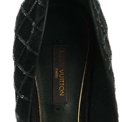 Louis Vuitton Suede Sequin Afterglow Pumps 38 Black 7 of 9
