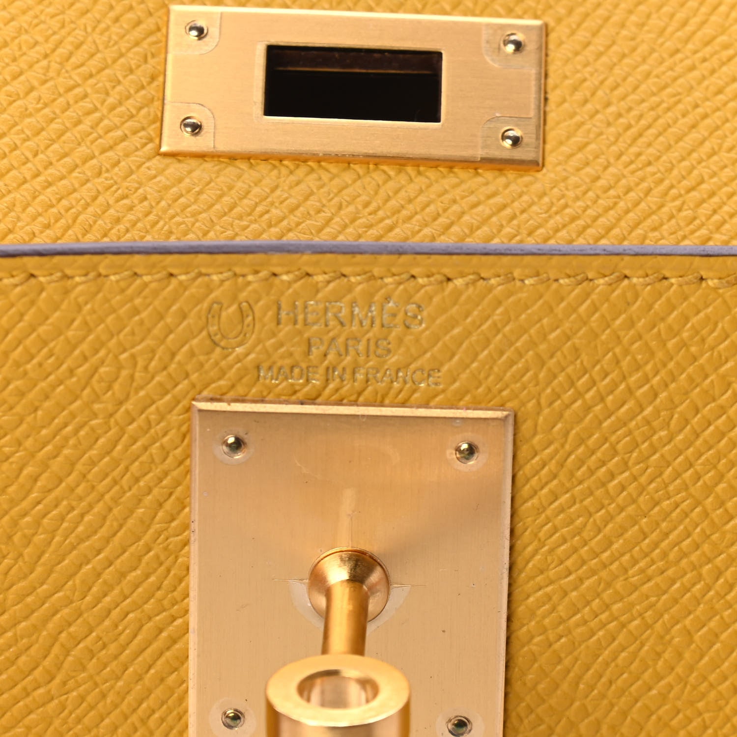 Hermes Epsom Horseshoe Kelly Sellier 28 Jaune Ambre Jaune D'Or 5 of 10