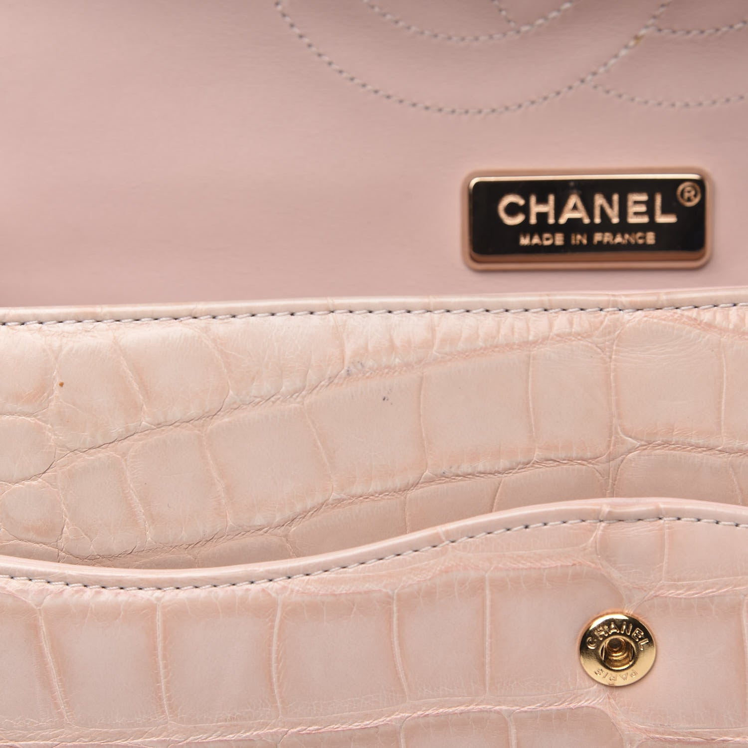 Chanel Alligator Jumbo Double Flap Light Pink 14 of 16