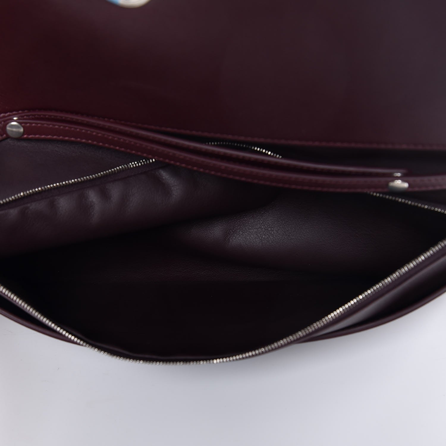 Celine Calfskin Oval Clutch on Strap Burgundy 5 of 8