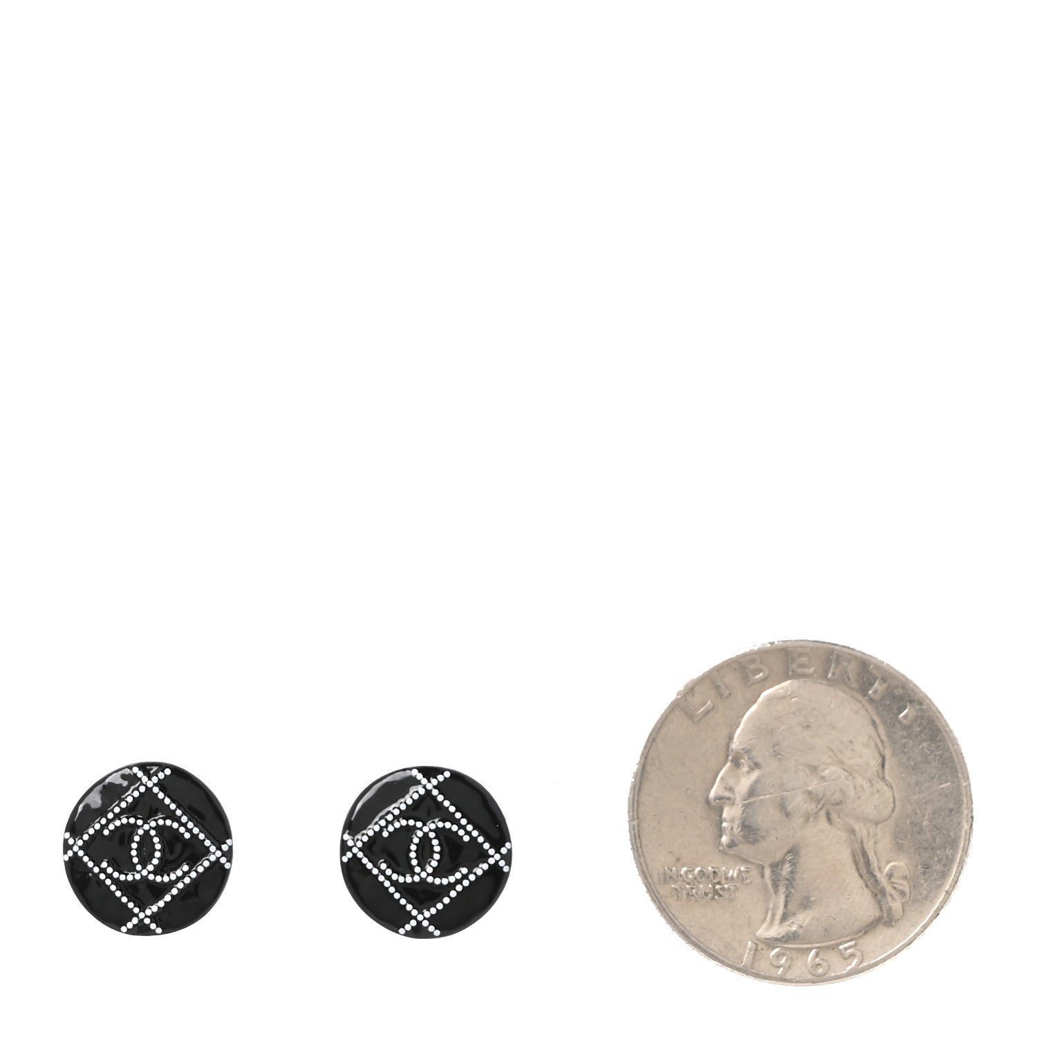 Chanel Resin Crystal CC Earrings Black 2 of 5