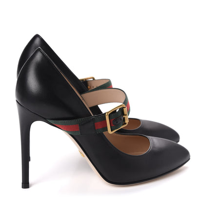 Gucci Malaga Kid Sylvie High Heel Pumps 36.5 Black 4 of 10