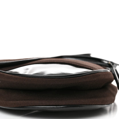 Christian Dior Canvas Patent Calfskin Saddle Bag Brown Black 9 of 13