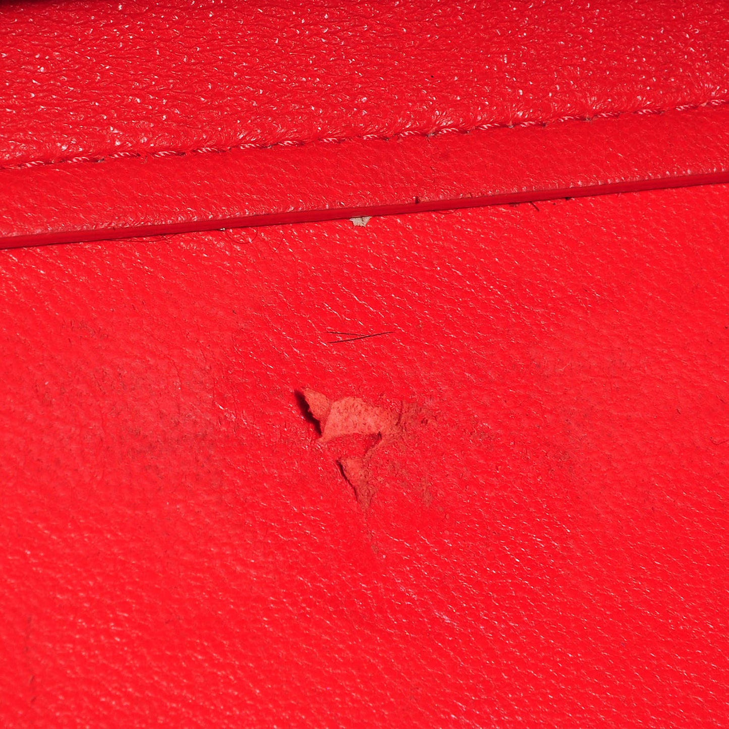 Drummed Leather Suede Medium Trapeze Vermillion