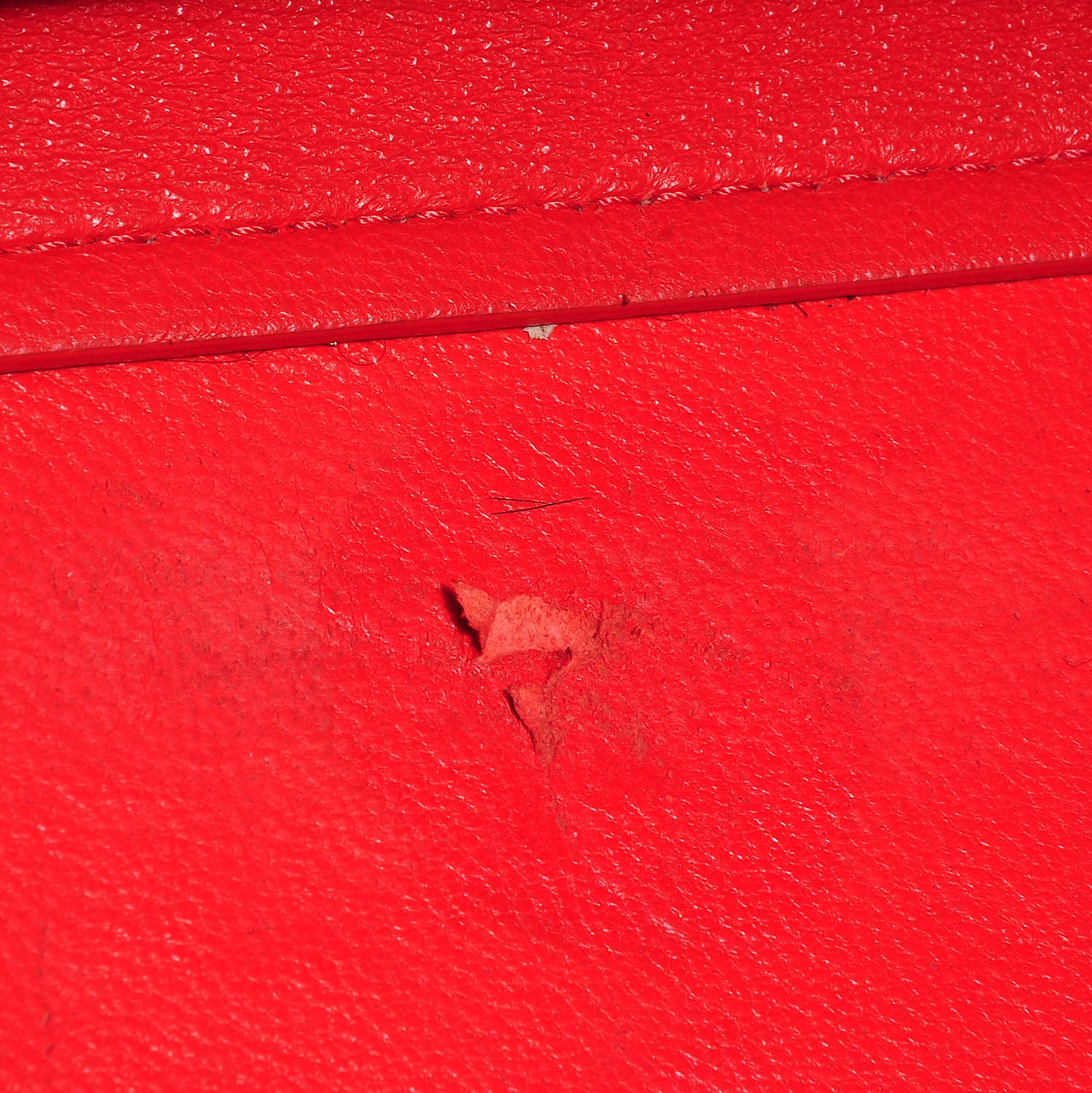 Celine Drummed Leather Suede Medium Trapeze Vermillion 6 of 10