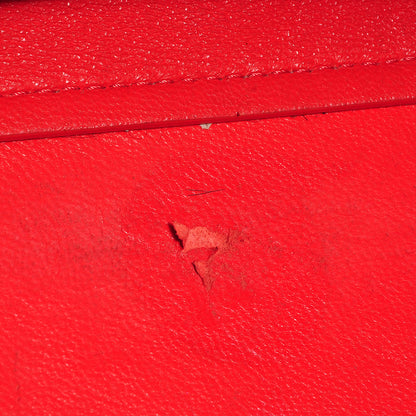 Celine Drummed Leather Suede Medium Trapeze Vermillion 6 of 10