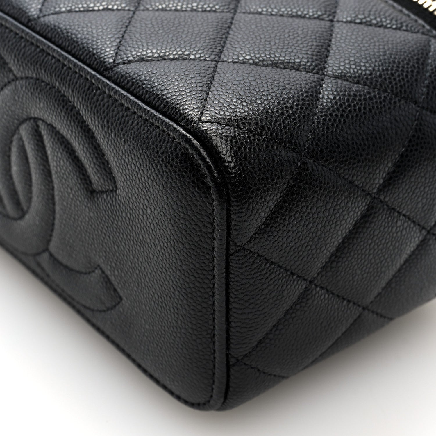 Chanel Caviar Quilted Small Vanity Case With Chain Black 10 of 10