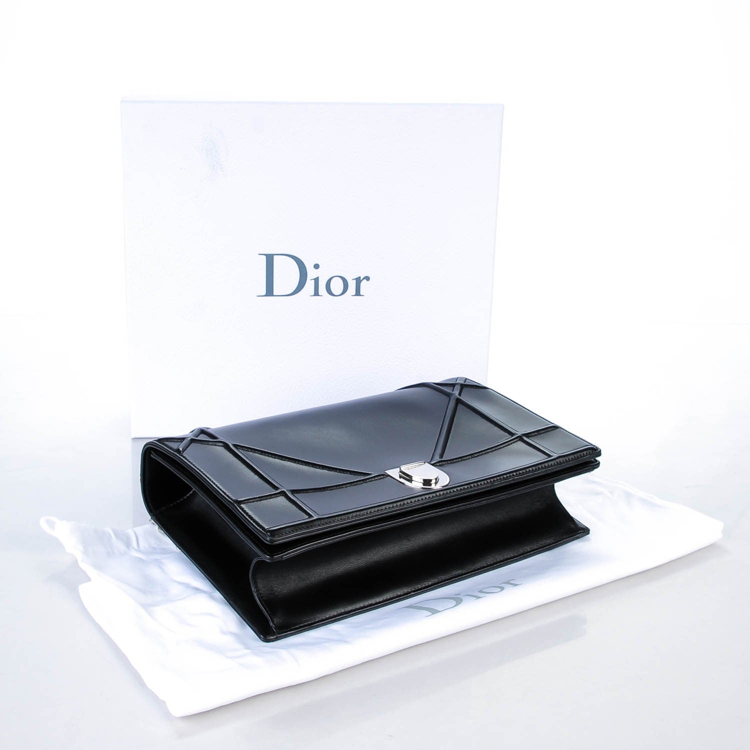 Christian Dior Lambskin Large Diorama Flap Bag Black 4 of 6