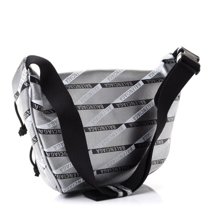 Balenciaga Metallic Calfskin Losange Monogram Explorer Belt Bag Silver Black White 2 of 9