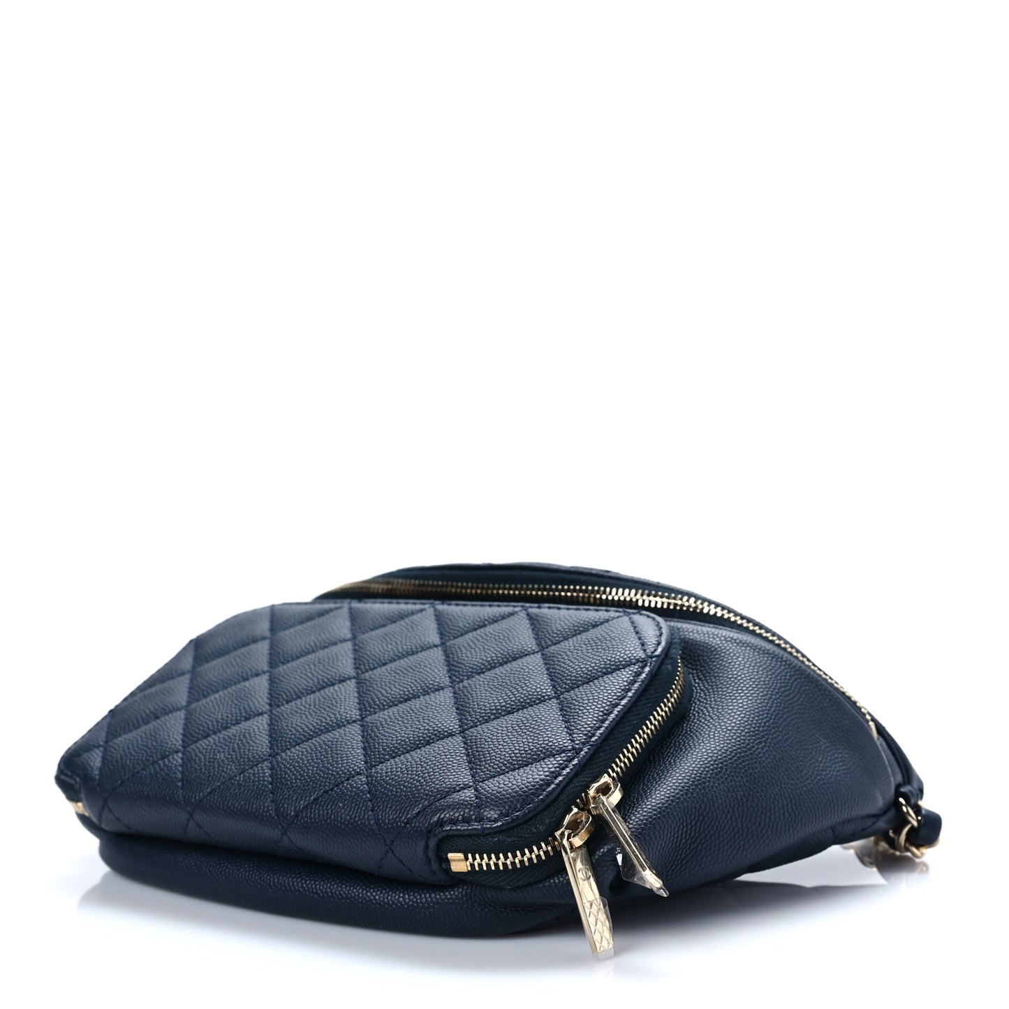 Caviar Quilted Business Affinity Waist Belt Bag Navy