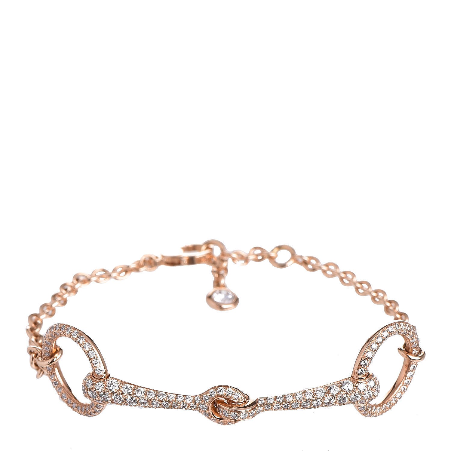 Hermes 18K Rose Gold Diamond Filet d'Or TPM Bracelet SH 1 of 5