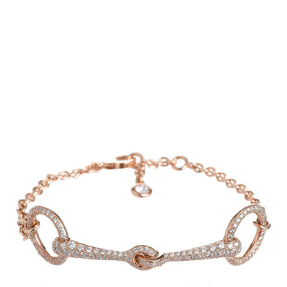 Hermes 18K Rose Gold Diamond Filet d'Or TPM Bracelet SH 1 of 5