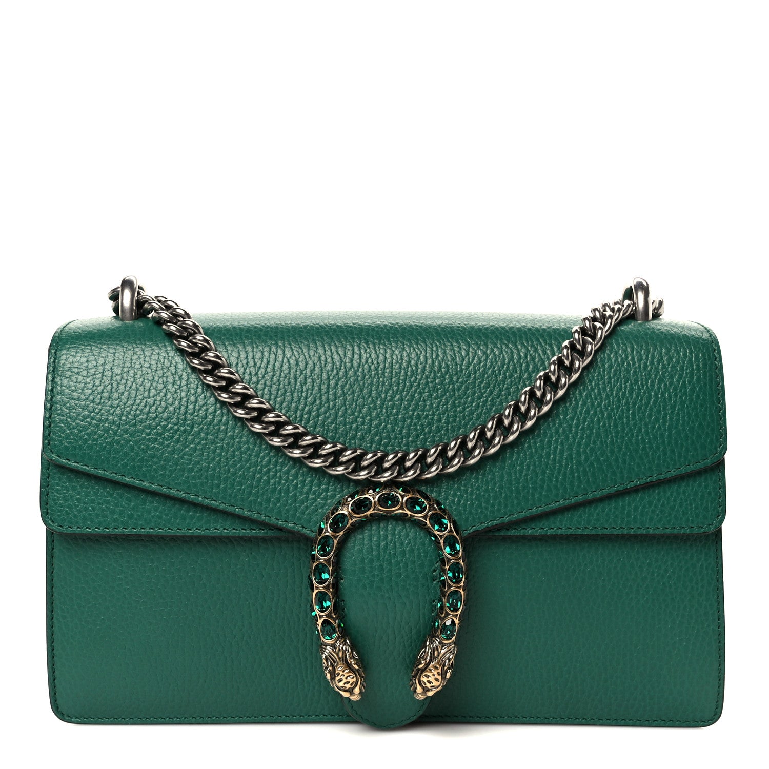 Gucci Pebbled Calfskin Small Dionysus Shoulder Bag Emerald 1 of 11