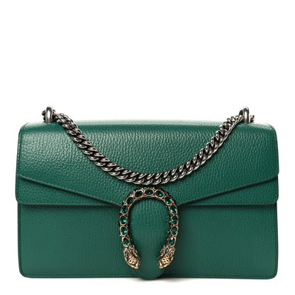 Gucci Pebbled Calfskin Small Dionysus Shoulder Bag Emerald 1 of 11