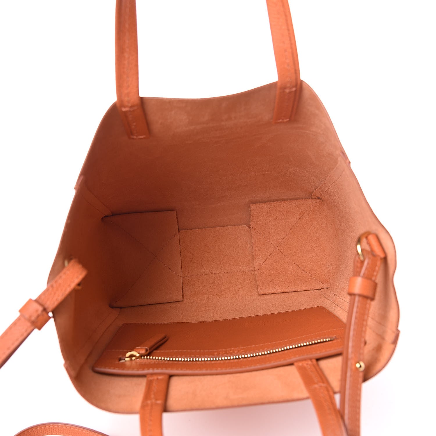 Celine Grained Calfskin Small Vertical Cabas Orange 5 of 11
