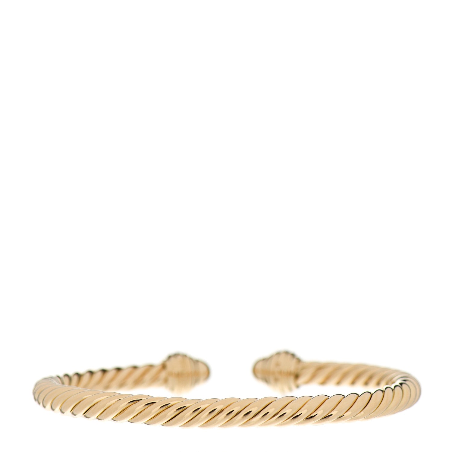 David Yurman 18K Yellow Gold Diamond 5mm Cable Classics Dome Bracelet 2 of 3