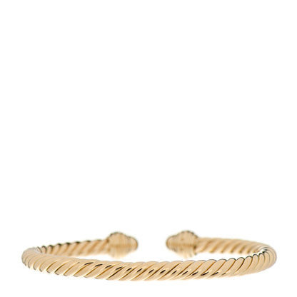 David Yurman 18K Yellow Gold Diamond 5mm Cable Classics Dome Bracelet 2 of 3