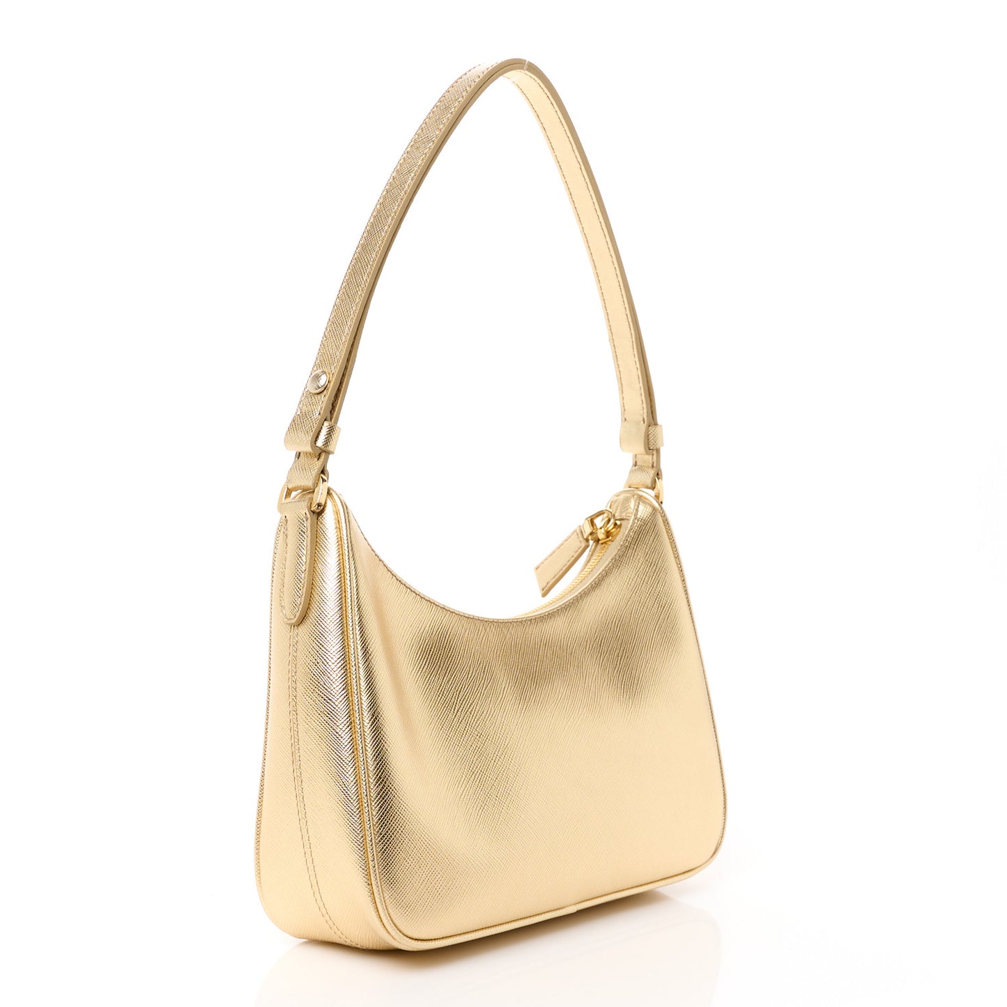Saffiano Lux Mini Re-Edition Shoulder Bag Platino