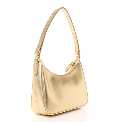 Prada Saffiano Lux Mini Re-Edition Shoulder Bag Platino 3 of 12