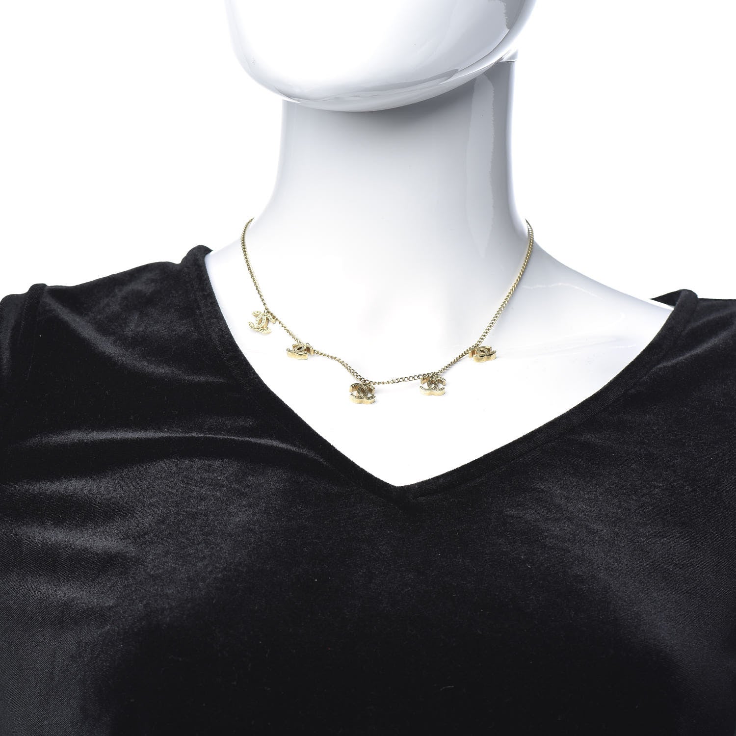 Chanel CC Chain Short Necklace Gold 2 of 5