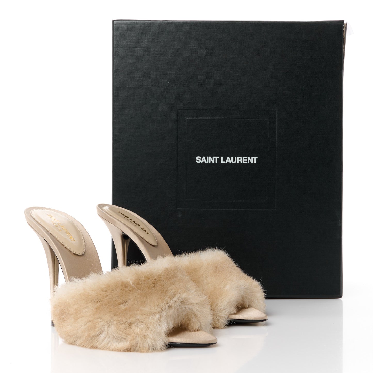 Faux Fur La 16 Mule Sandals 36.5 Light Beige