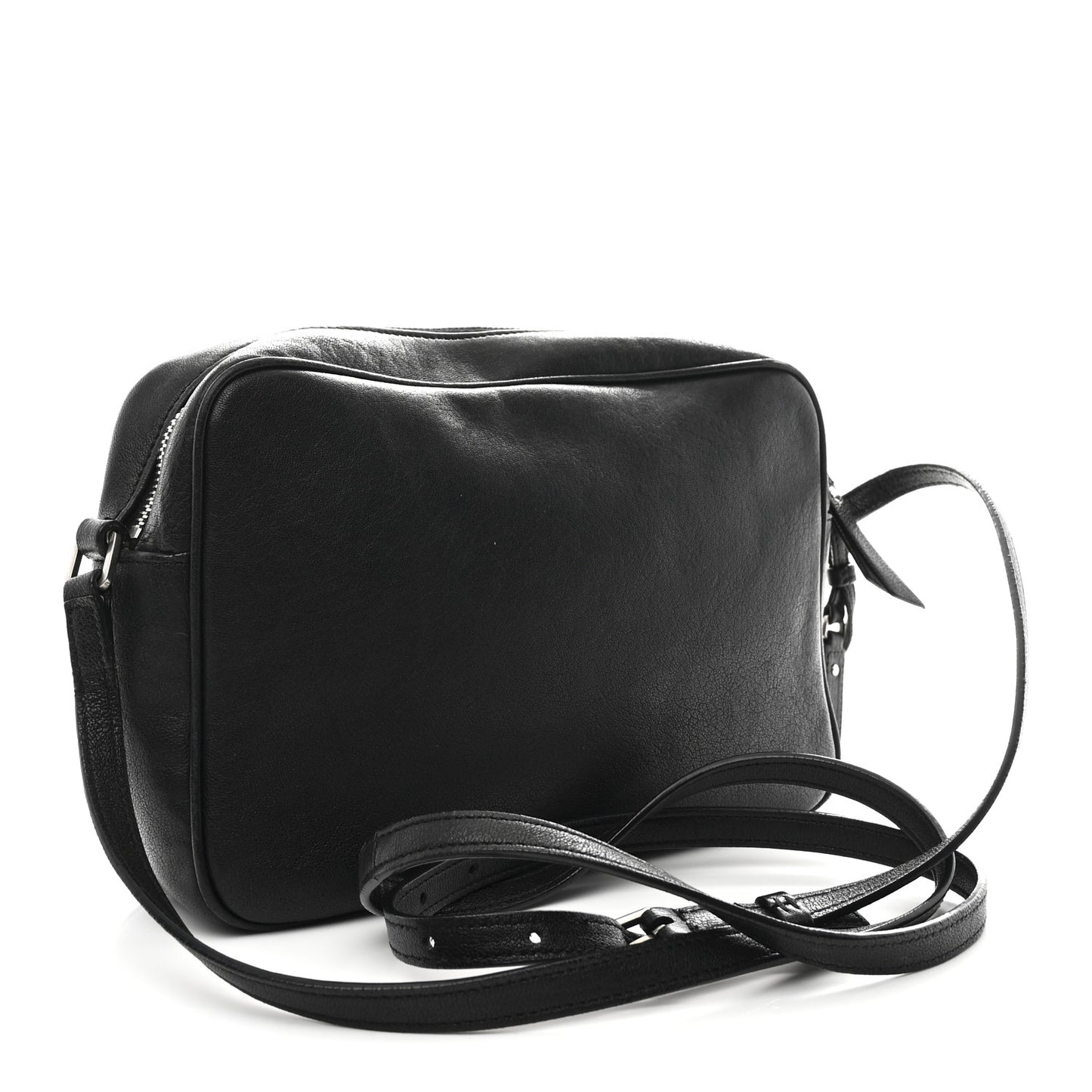 Lambskin Monogram Embossed Small Lou Camera Bag Black