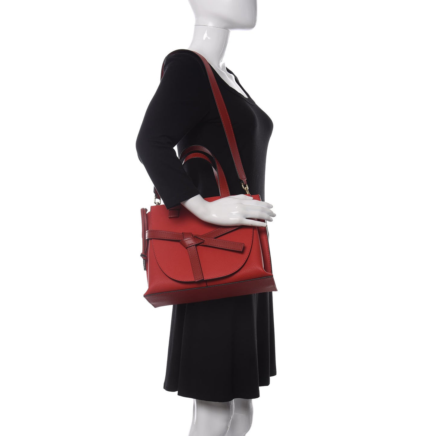 Calfskin Small Gate Tote Scarlet Red