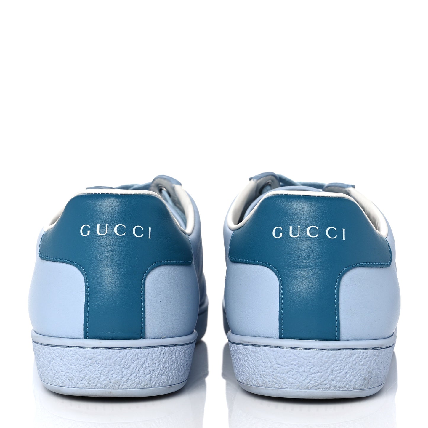 Calfskin Interlocking G Perforated Womens Ace Sneakers 38.5 Porcelain Light Blue Zaffiro