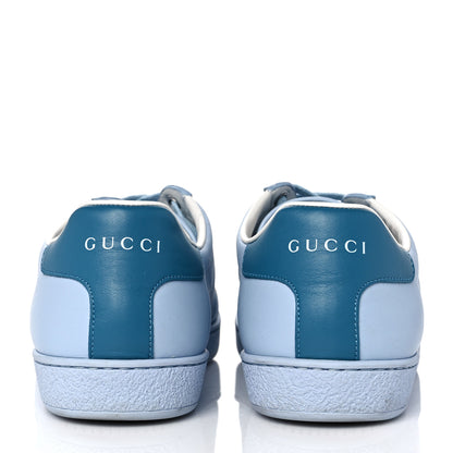 Gucci Calfskin Interlocking G Perforated Womens Ace Sneakers 38.5 Porcelain Light Blue Zaffiro 5 of 11