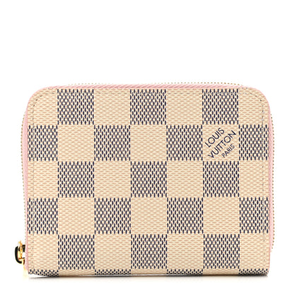 Louis Vuitton Damier Azur Zippy Coin Purse Rose Ballerine 1 of 7